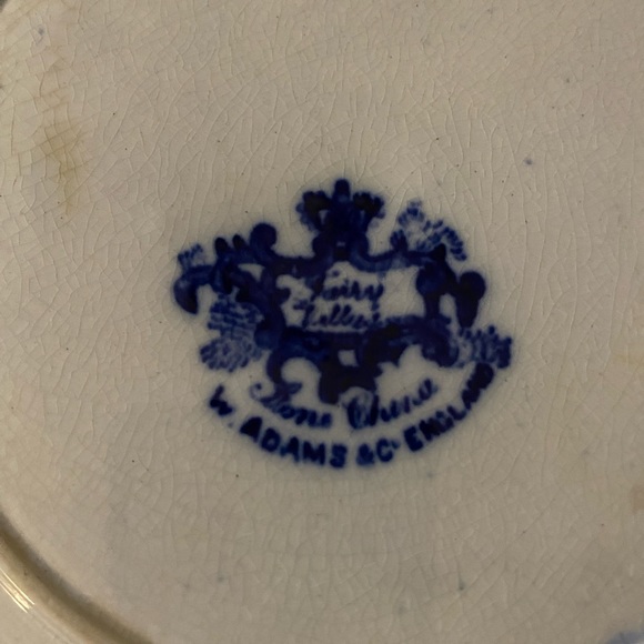 Antique Flow Blue Fairy Villas Serving Bowl - Picture 3 of 3